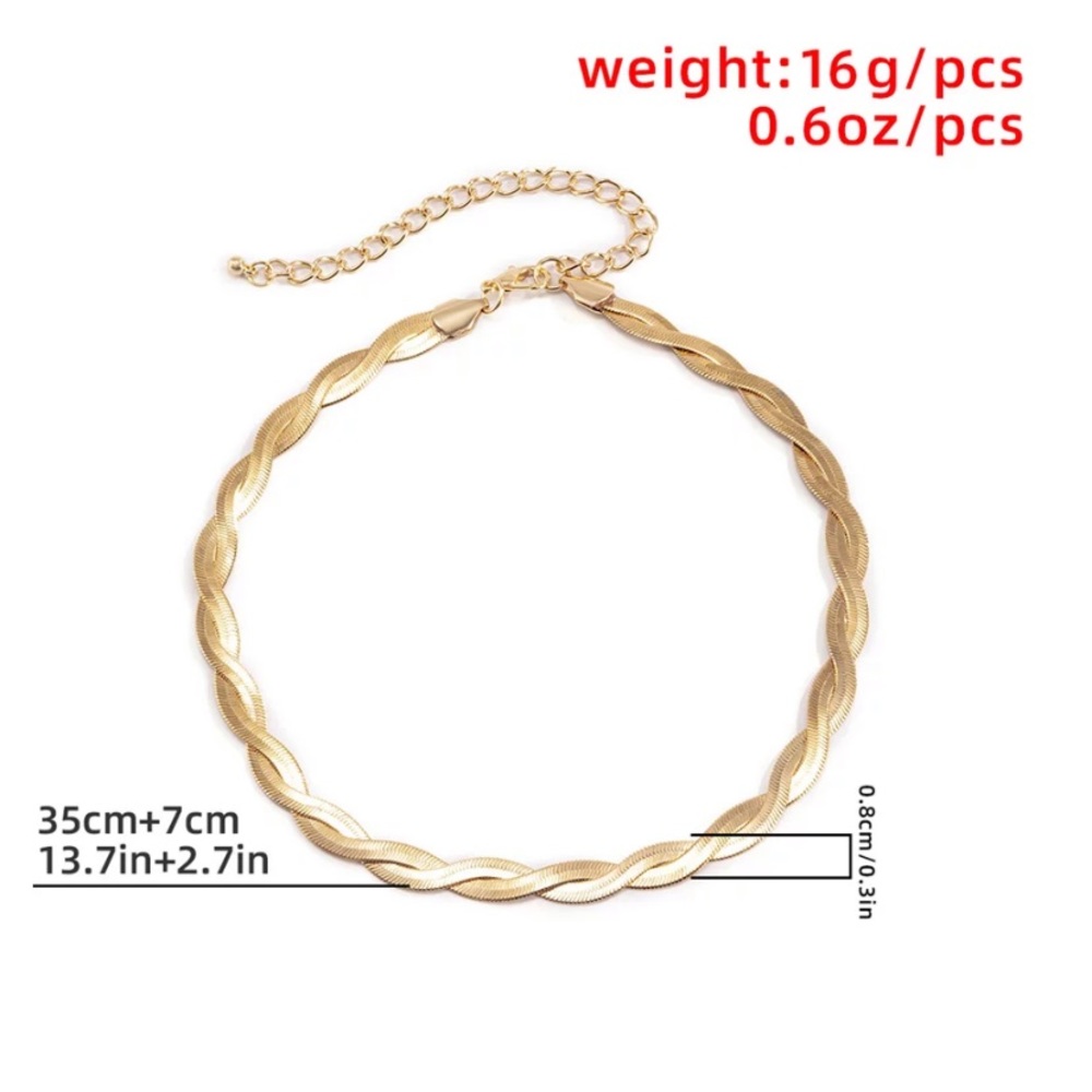 New 18k gold plated Unique Twisted Snake Chain Necklace for Women - Picture 4 of 4